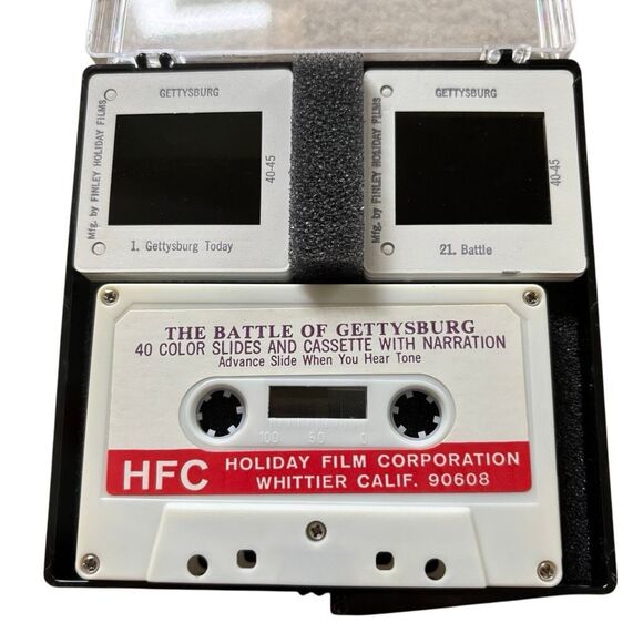 Battle Of Gettysburg 40 Color Slides And Cassette Narration Holiday Film Corp. - Picture 2 of 3